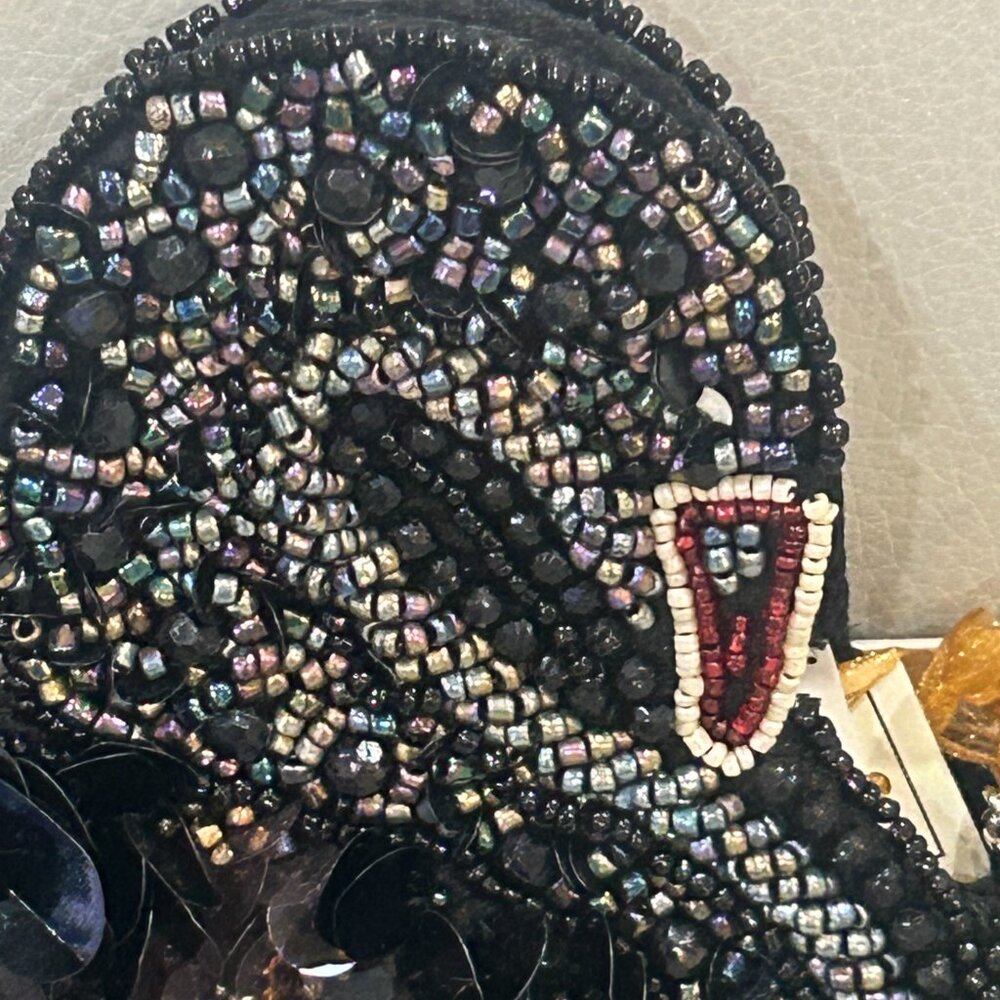 From India to You Black Swan Beaded Sequin Bag Crossbody Tik Tok Viral RARE NWT - Picture 4 of 6